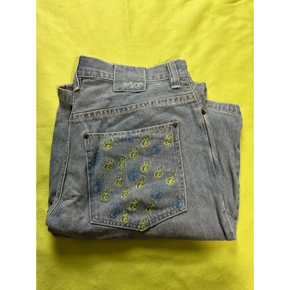 Vintage Enyce Jean Shorts Mens 34 Y2K  Embroidered Pockets Inseam 12